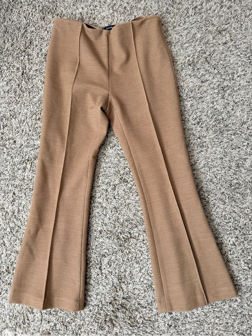 Smythe Camel Knit Kick Flare Pants - Medium